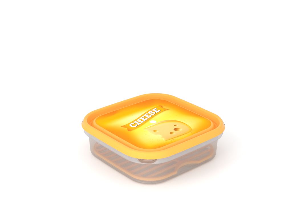 קופסת אחסון עם מכסה מקושט ורשת 1.3 ליטר 7133 גבינה צהוב