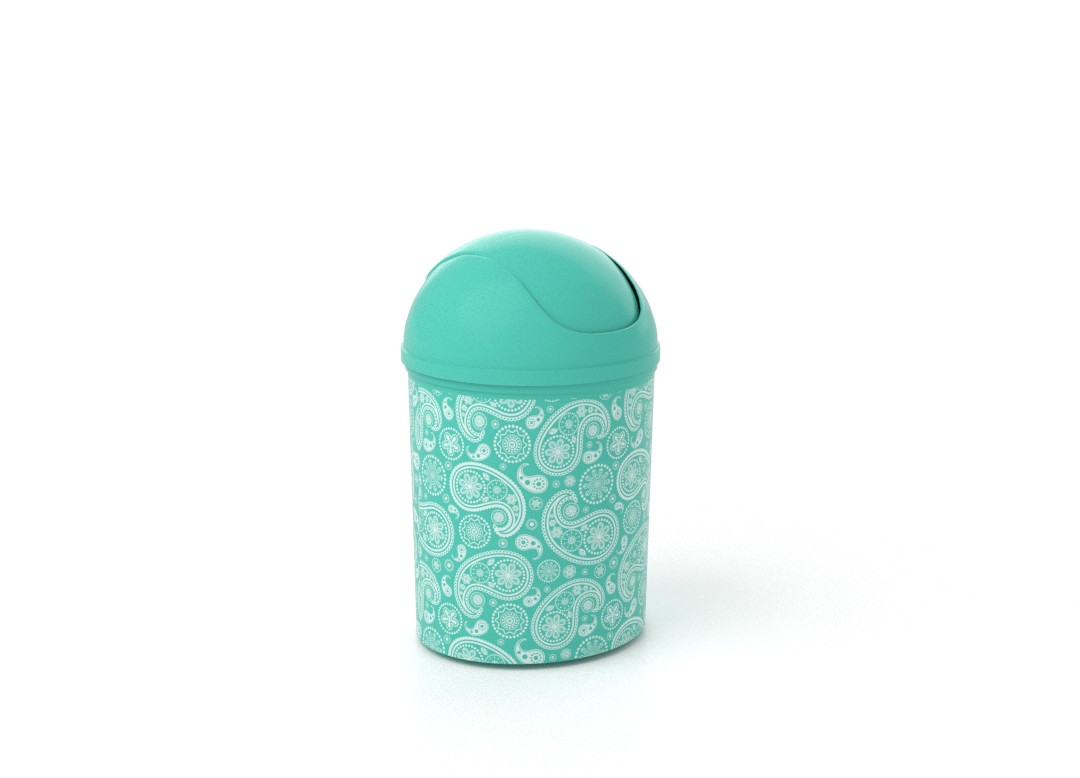 Decorative Dust Bin 6L 7946 Turquoise Paisley