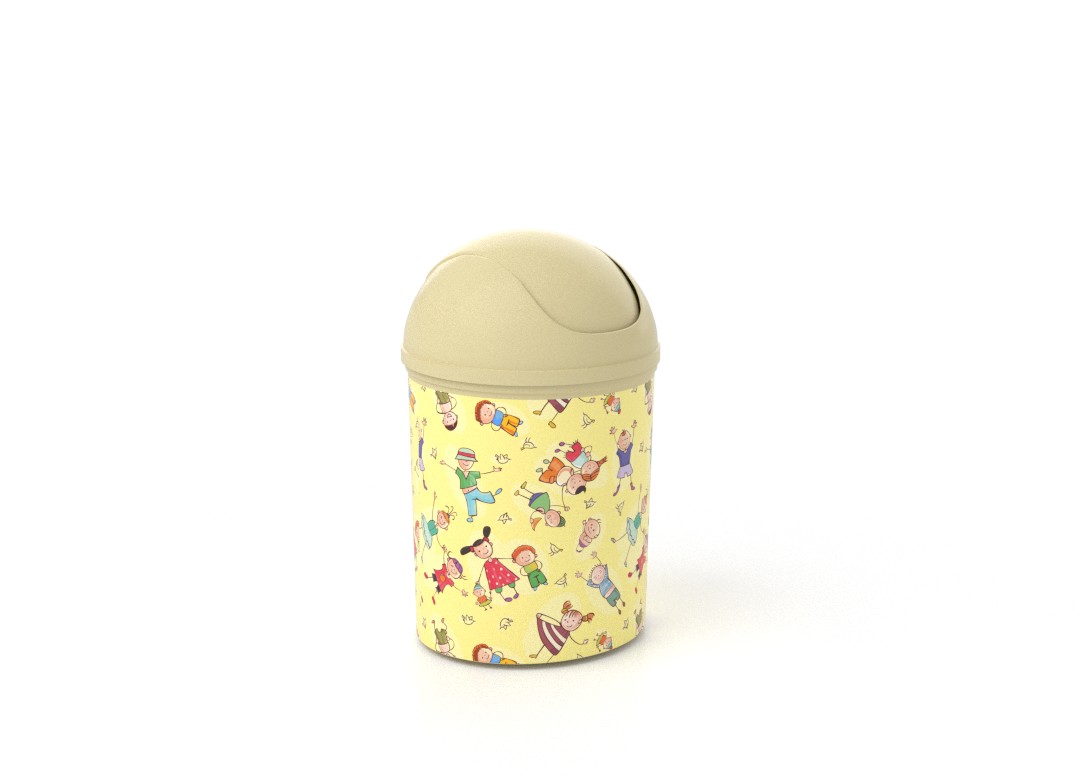 Decorative Dust Bin 6L 7966 Cream Kids