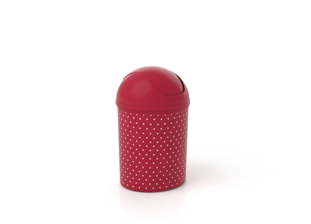 Decorative Dust Bin 6L 7967 Dark Red Dots