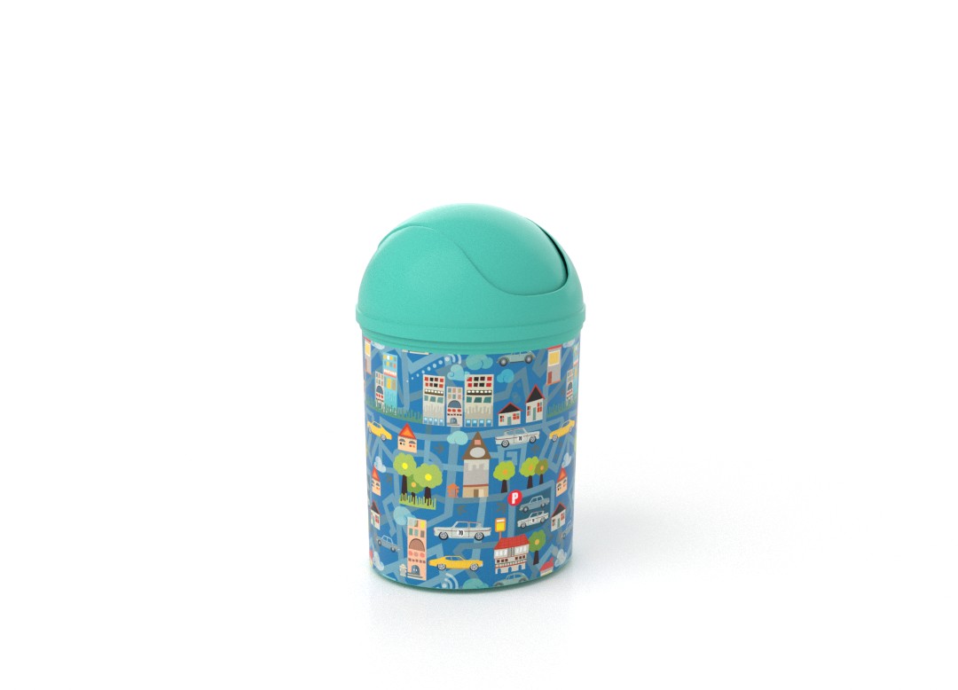 Decorative Dust Bin 6L 7986 Turquoise City