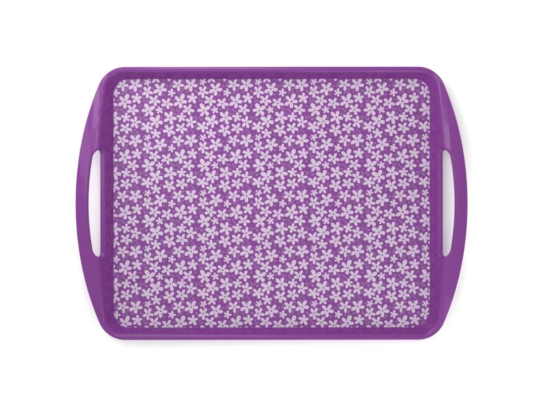 Decorative Fast Food Tray 44x30cm 9435 Purple Flowers