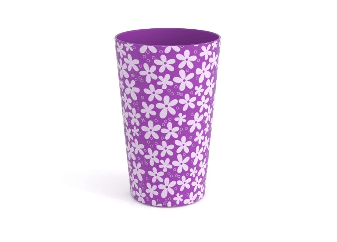 Decorative Modern Cup 275ml 9235 Purple Flowers