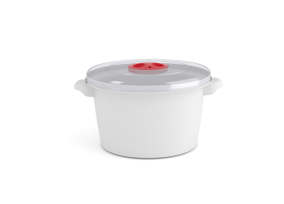 Microwave Pot 1.5L 3150 with Steam Release Valve White