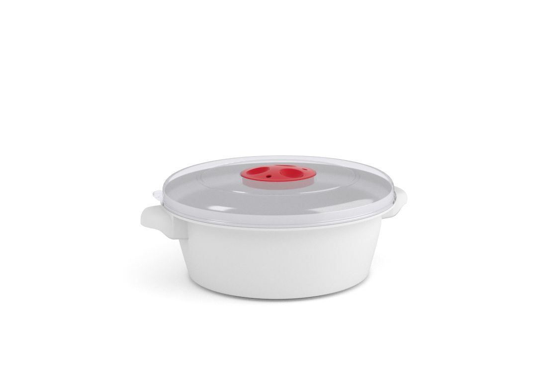 Microwave Pot 1L 3100 with Steam Release Valve White