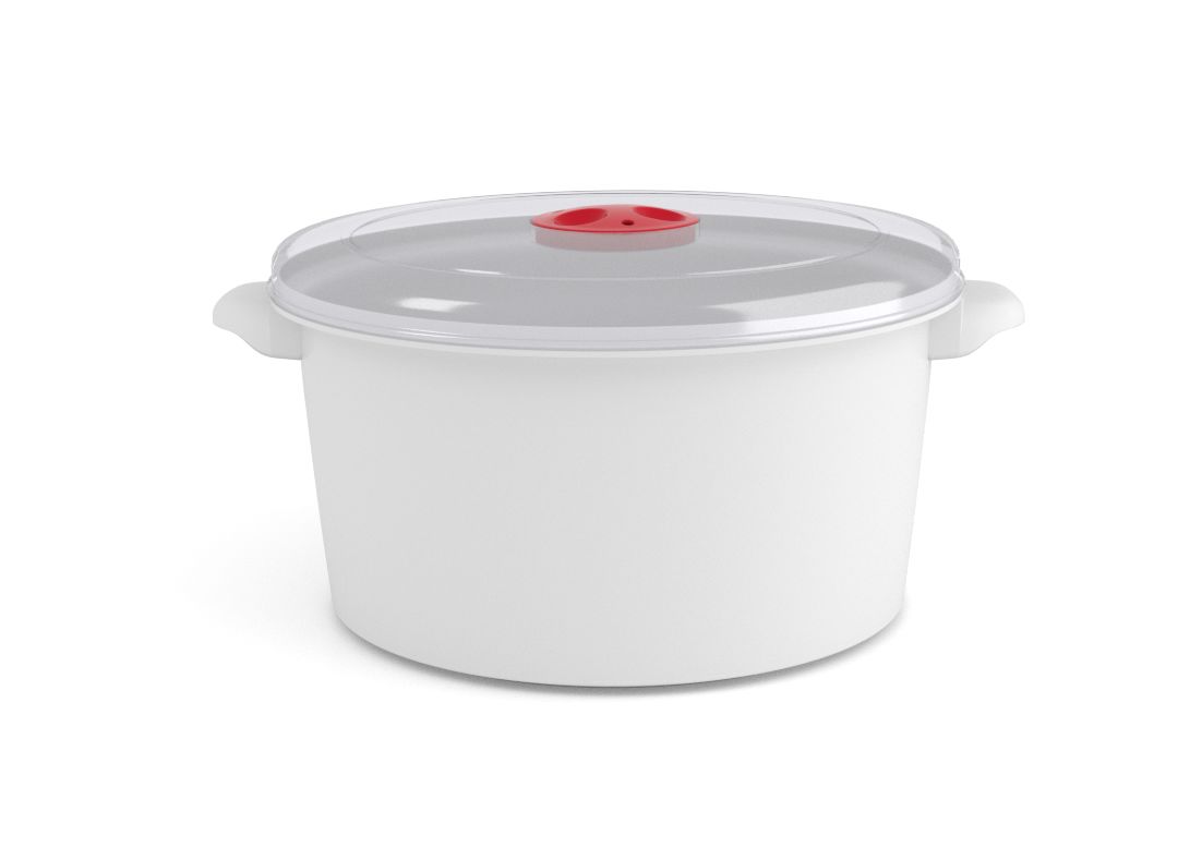 Microwave Pot 3L 3300 with Steam Release Valve White