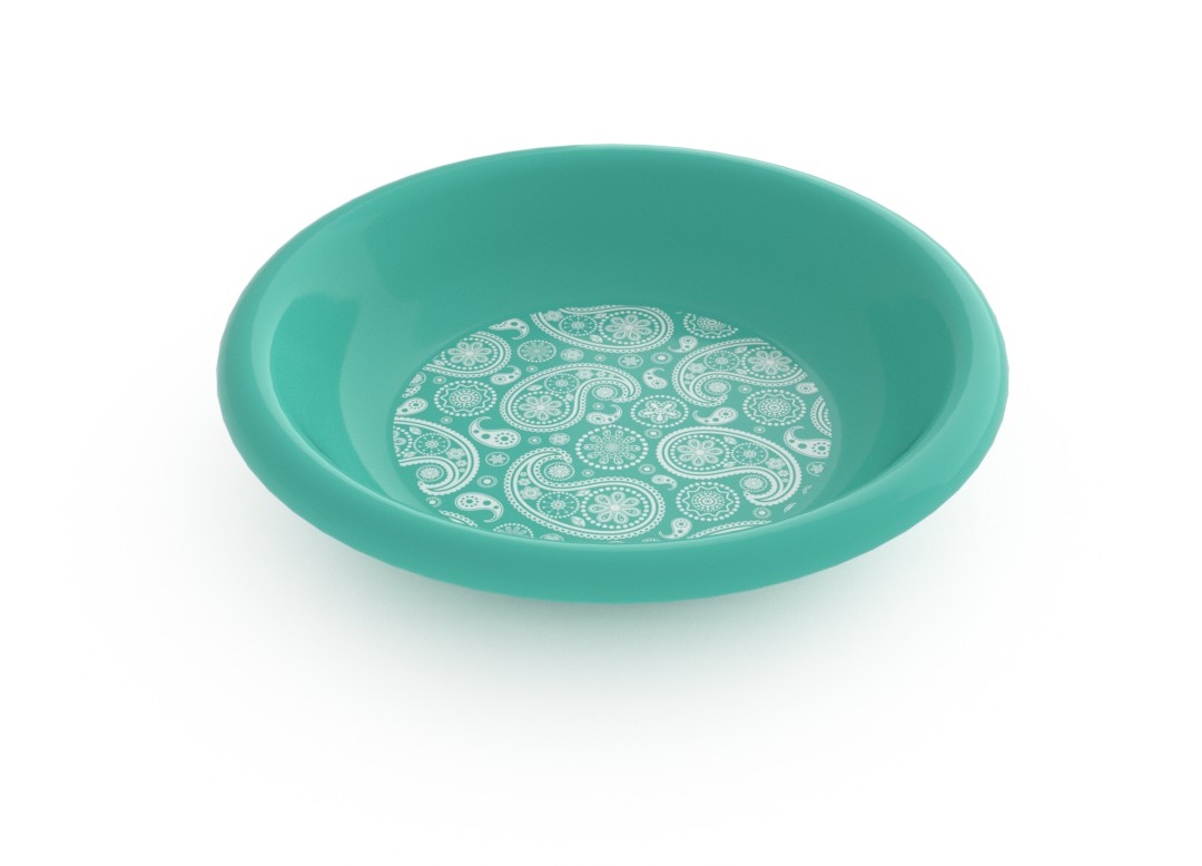 Adi Decorative Deep Plate 21cm 6914 Turquoise Paisely