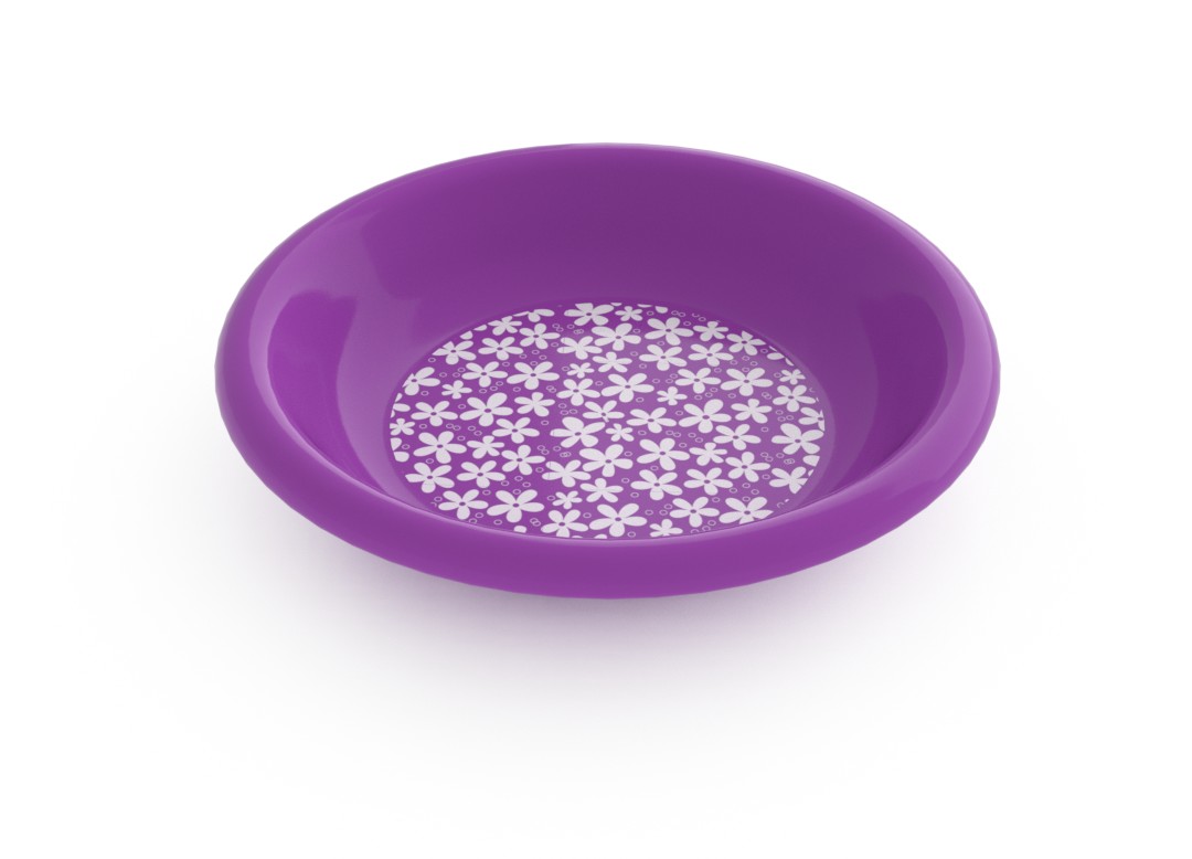 Adi Decorative Deep Plate 21cm 6915 Purple Flowers