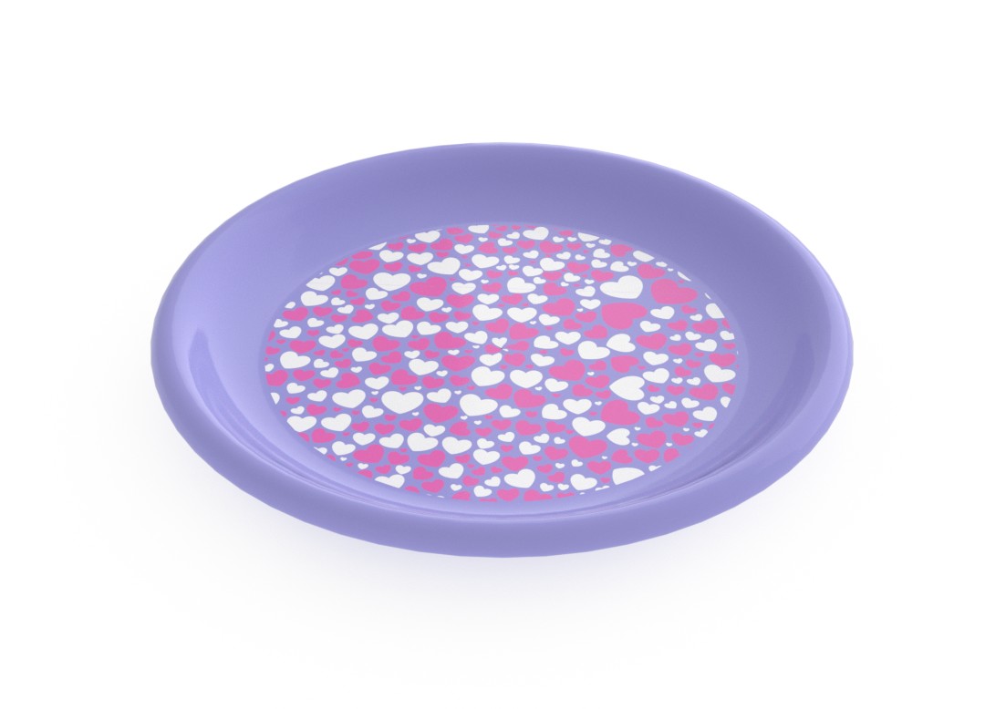 Adi Decorative Flat Plate 23cm 6933 Lavender Hearts