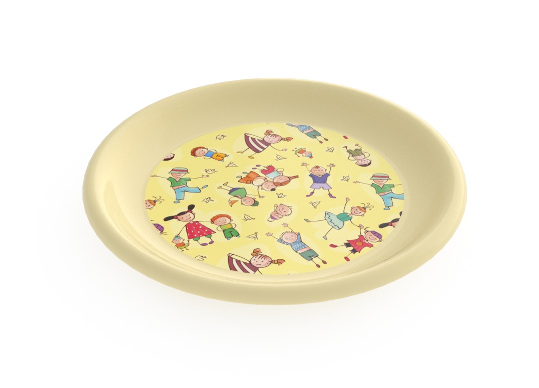 Adi Decorative Flat Plate 23cm 6936 Cream Kids