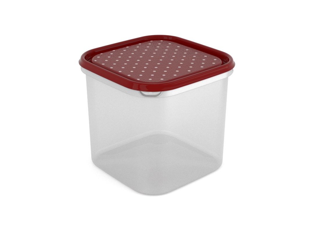 Inbar Decorative Container 4.2L 7427 Dark Red Dots