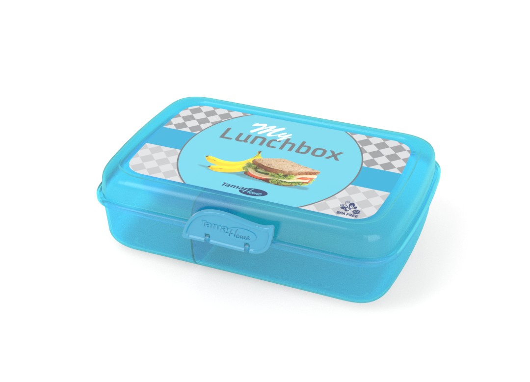 Decorative Lunchbox 22x15x7cm 1002 Transparent Blue