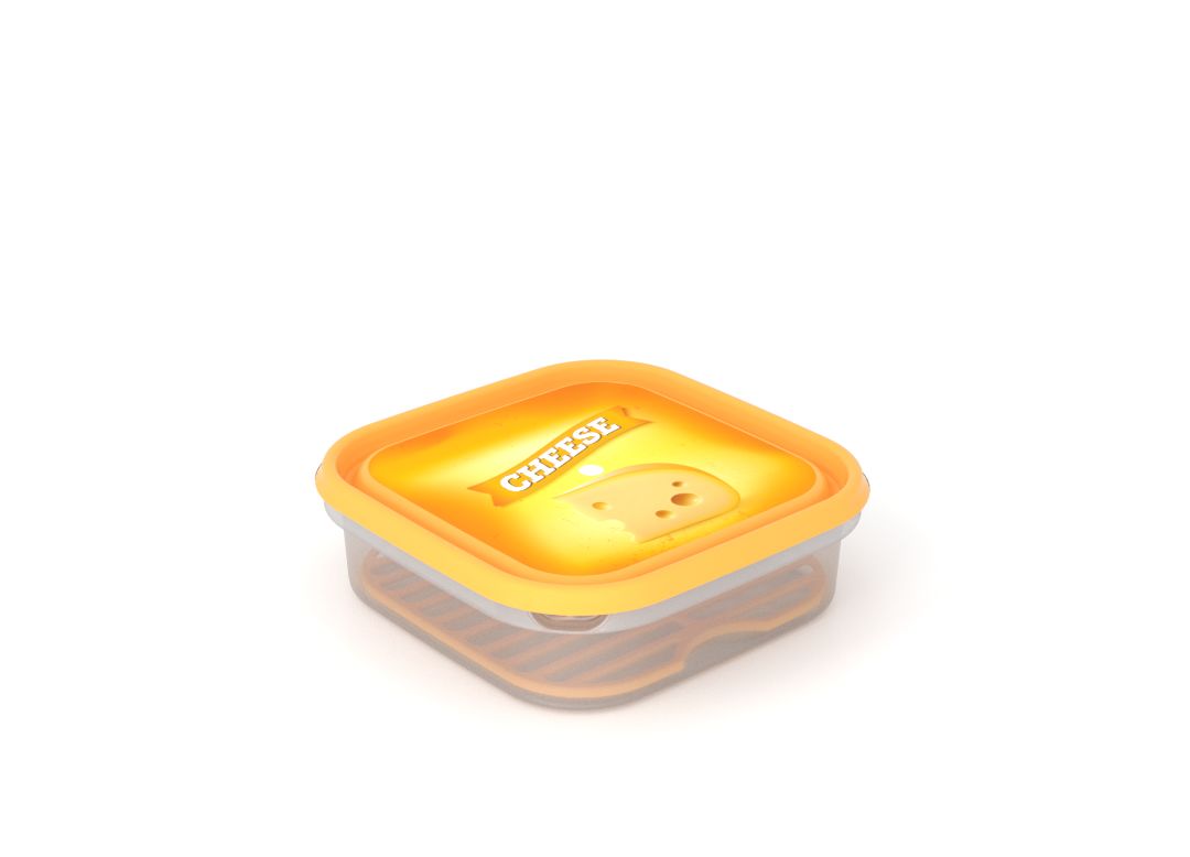 Inbar Food Container 1.3L 7133 Cheese IML Lid With Fresh Net Yellow