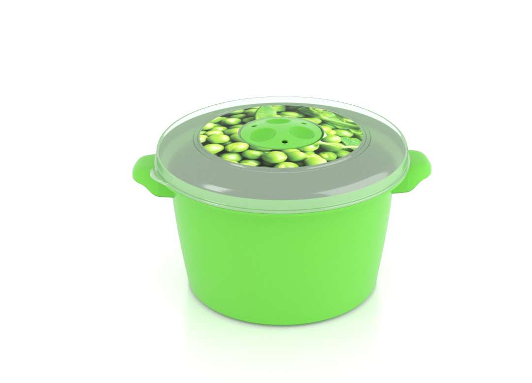 Micro Pot with Decorative Lid 1.5L 3151 Peas with Steam Release Valve Dark Green