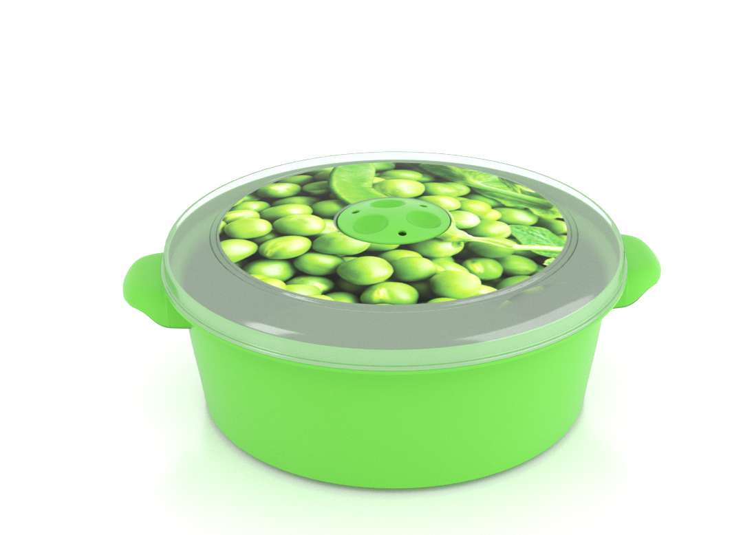 Micro Pot with Decorative Lid 2L 3201 Peas with Steam Release Valve Dark Green