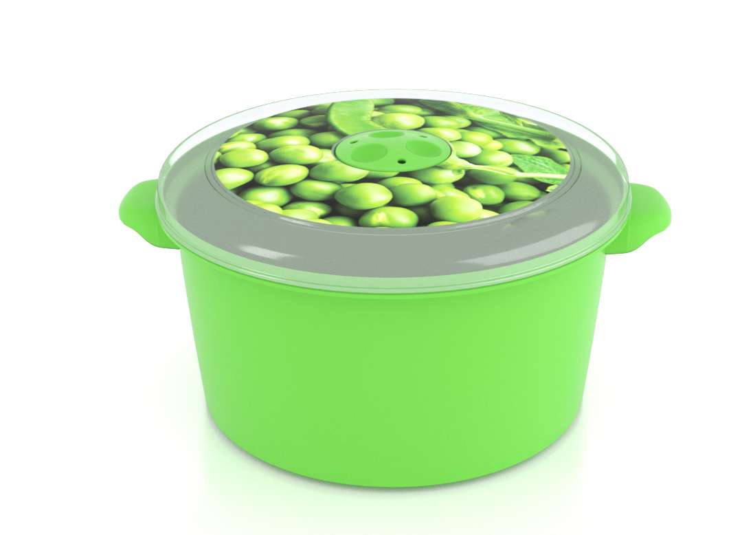 Micro Pot with Decorative Lid 3L 3301Peas with Steam Release Valve Dark Green