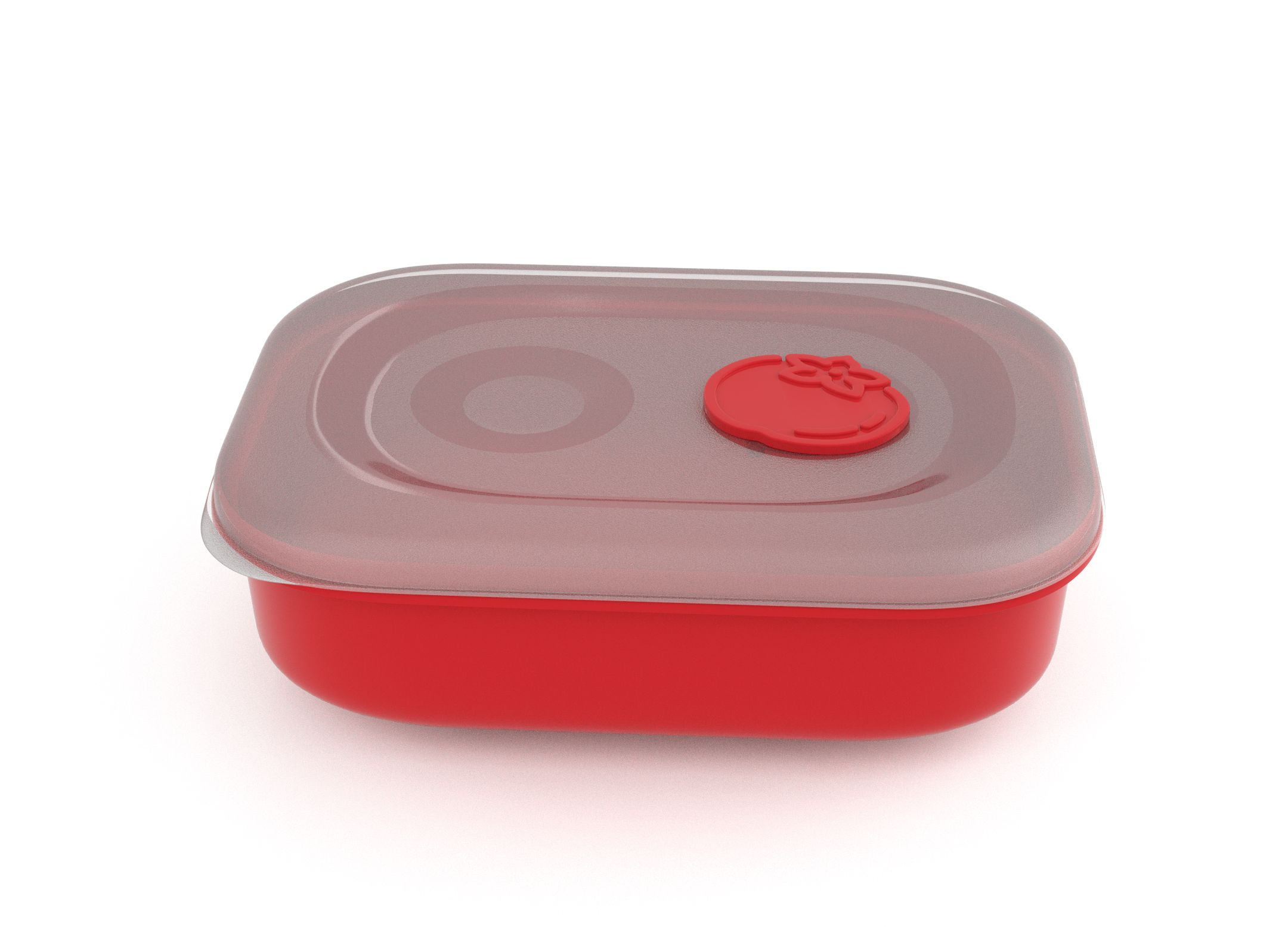 Tama Lock Rectangular Food Container 1.8L 9182 with Steam Release Tomato Valve Bright Red