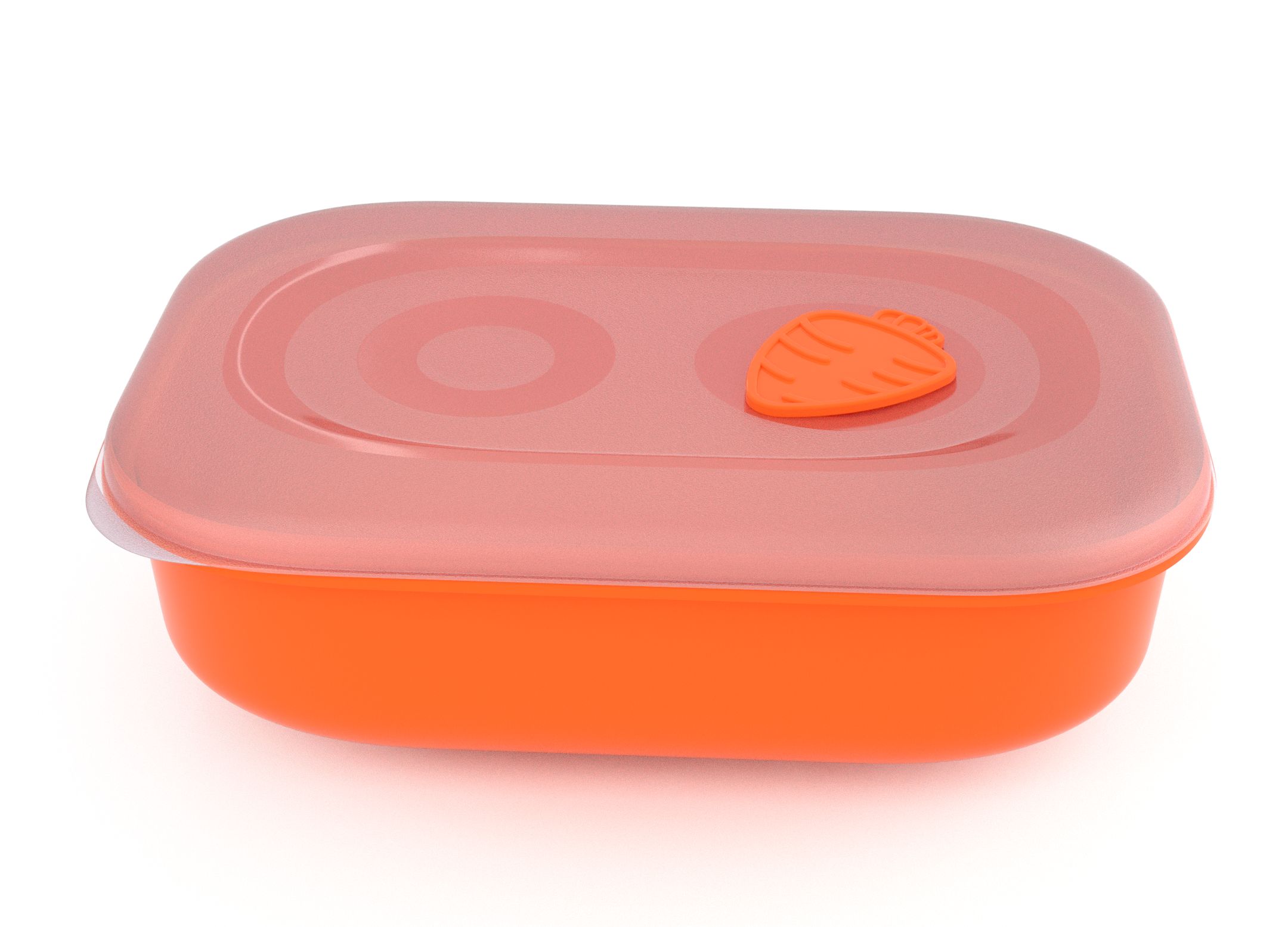 Tama Lock Rectangular Food Container 3l 9301 with Steam Release Carrot Valve Orange