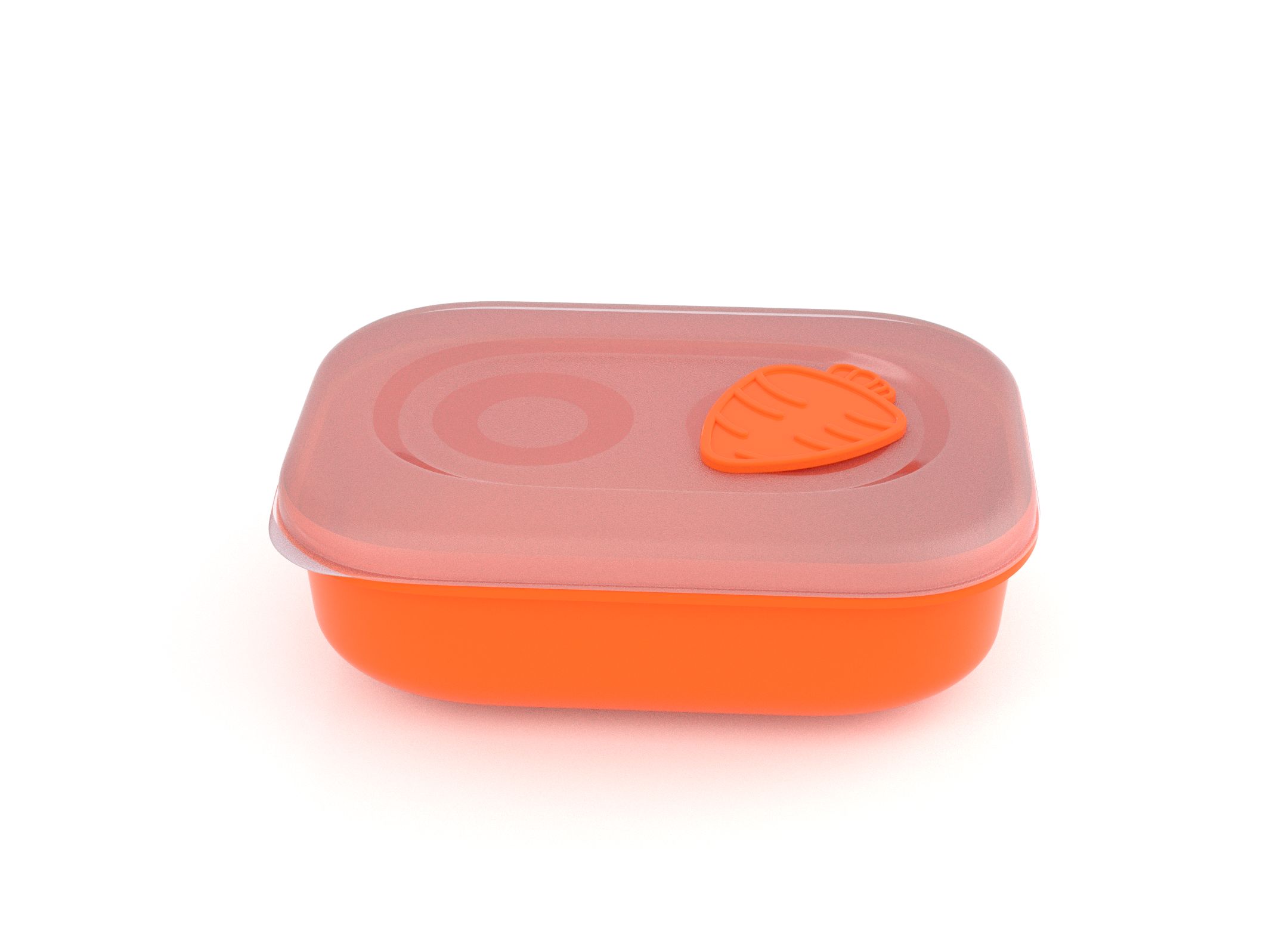 Tama Lock Rectangular Food Container 900ml 9901 with Steam Release Carrot Valve Orange