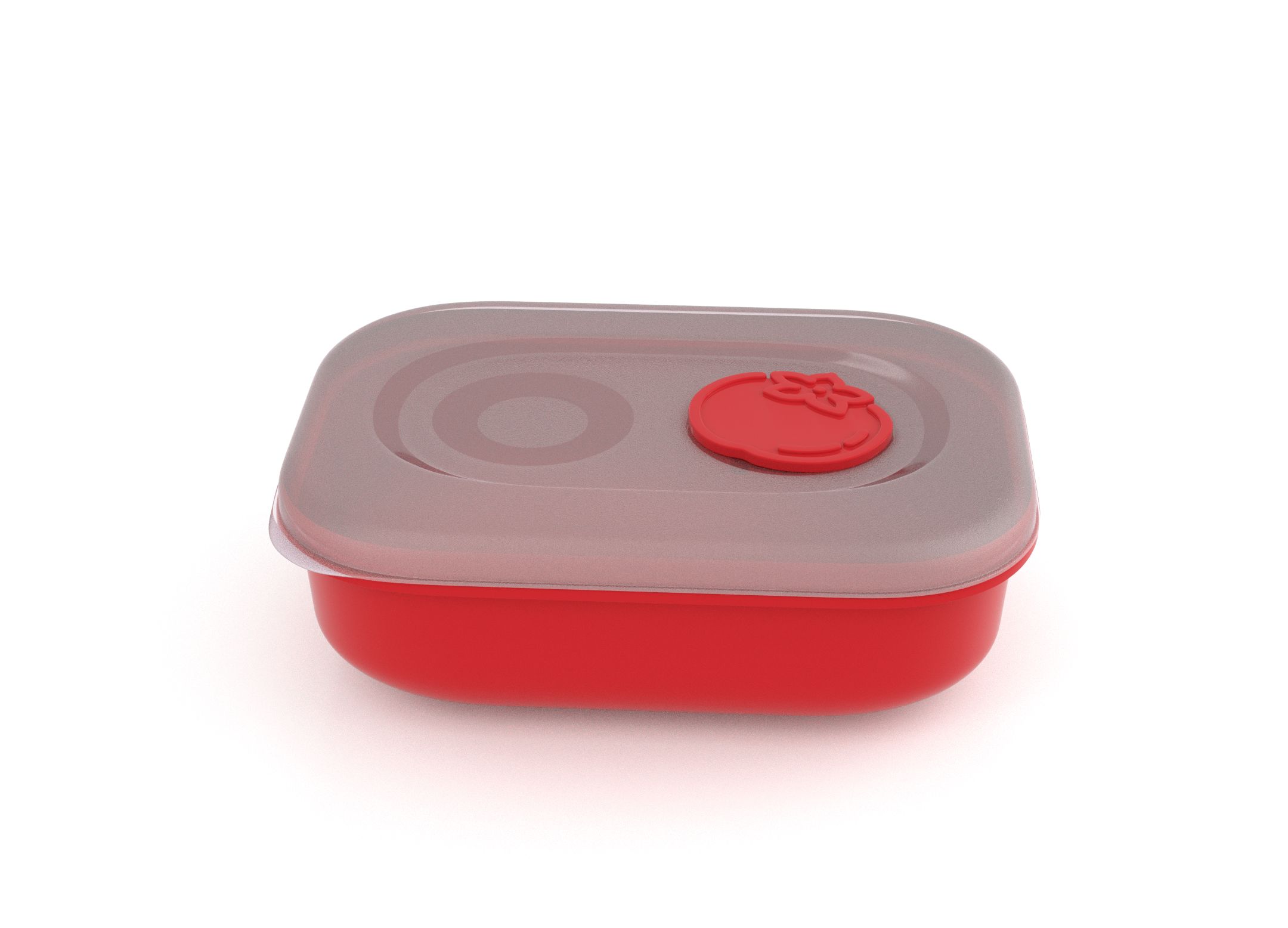 Tama Lock Rectangular Food Container 900ml 9902 with Steam Release Tomato Valve Bright Red