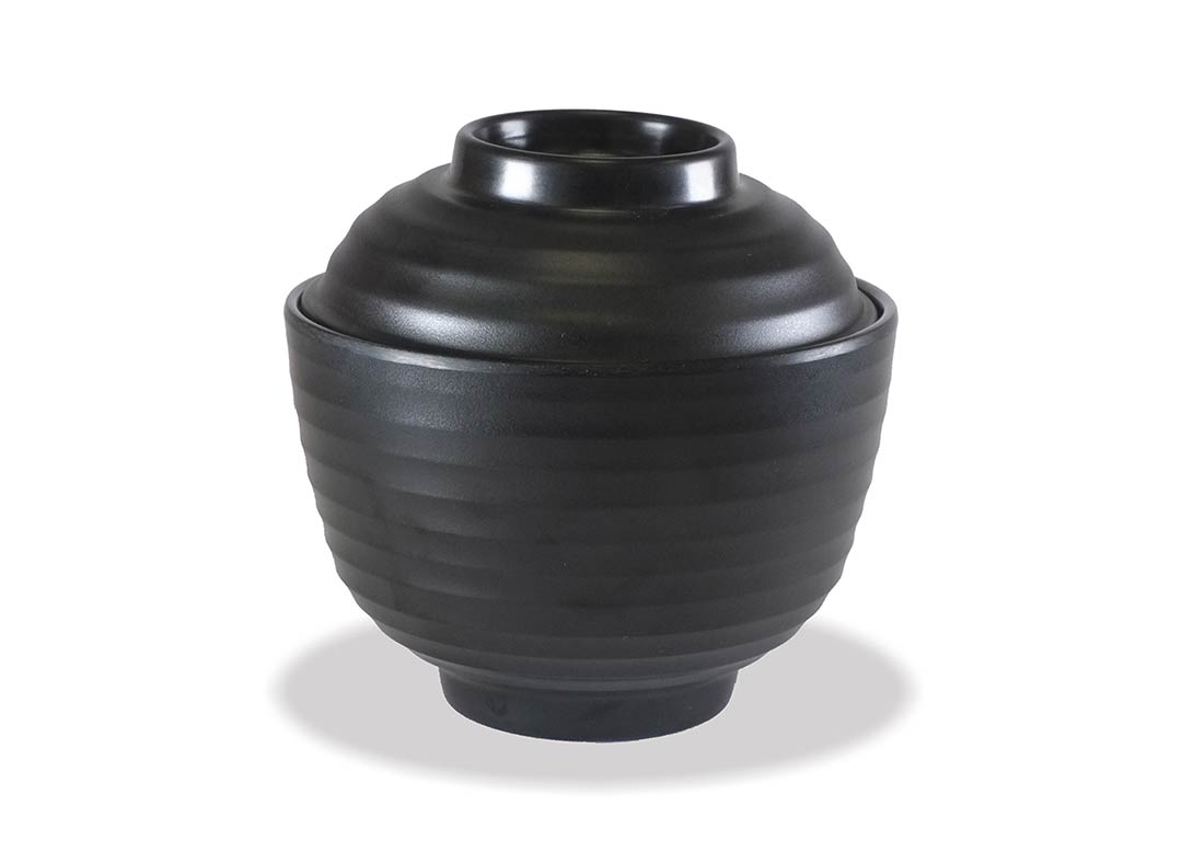 Soup Bowl 9.5cm 1058 Black Stone with Lid