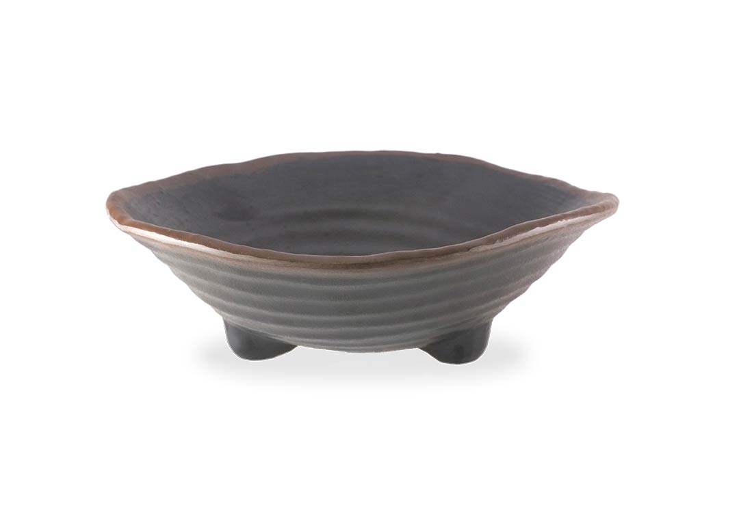 Stone Buffet Black bowl 23x6.8cm 1034 with brown rim