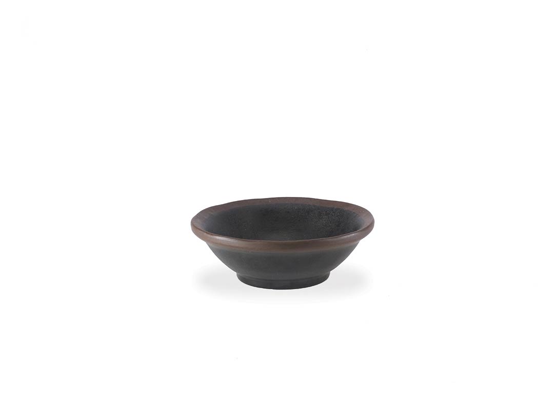 Stone Buffet Small black bowl 11.3x3.4cm 1037 with brown rim